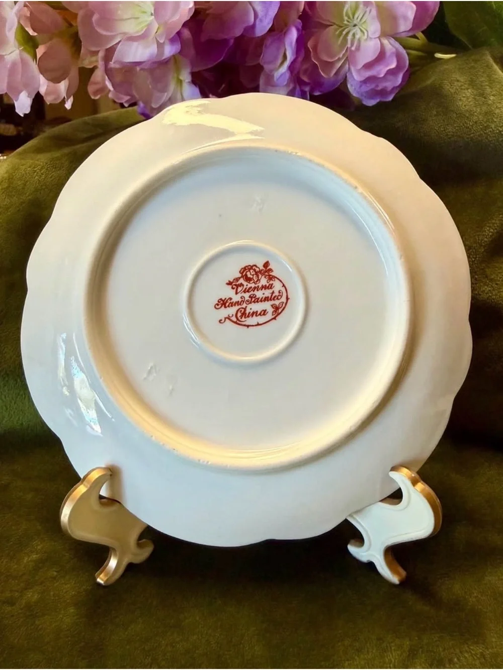 Antique Porcelain Plate Vienna Floral Hand Painted Chinaware Limoges,France
